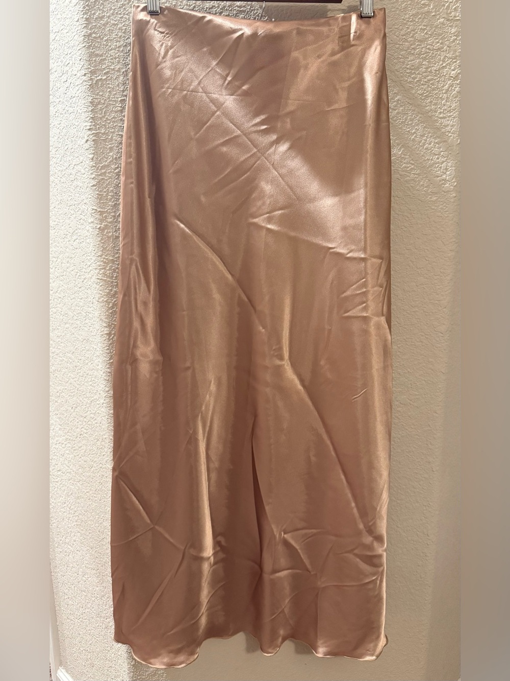 NWT—TASH + SOPHIE Gold Satin Maxi Skirt, SM